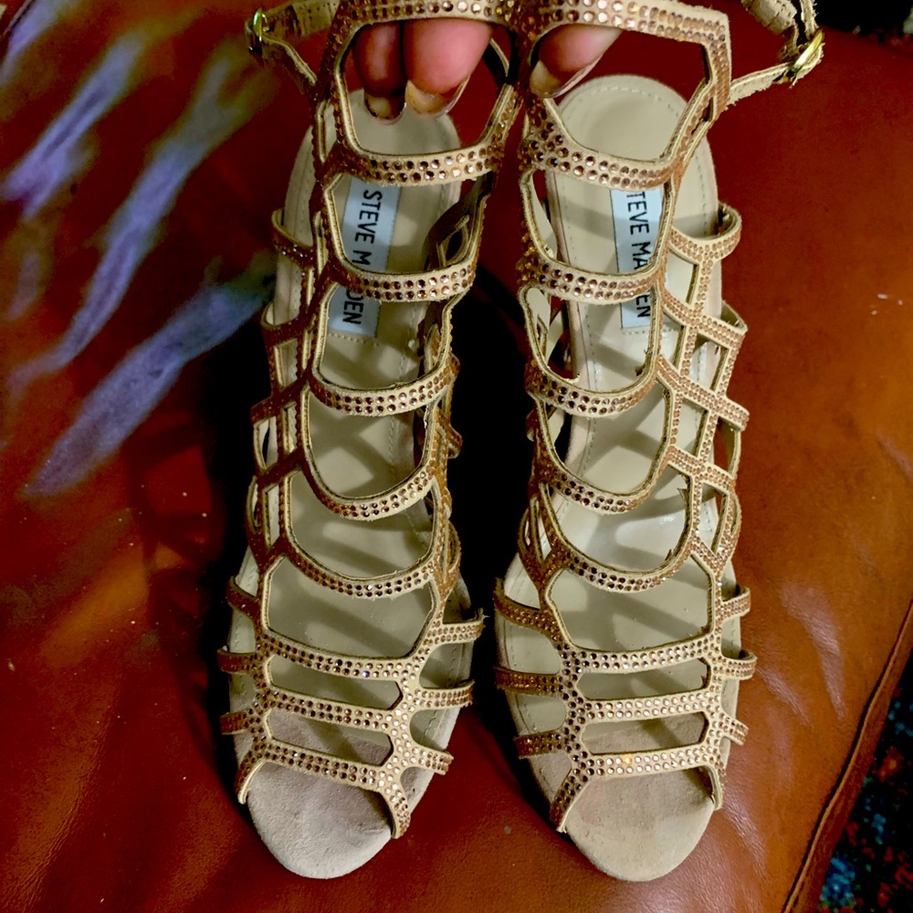 Steve Madden Rhinestone Gladiator Heels Gem